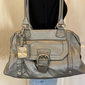 Y2K Silver Leather Women's Shoulder Bag